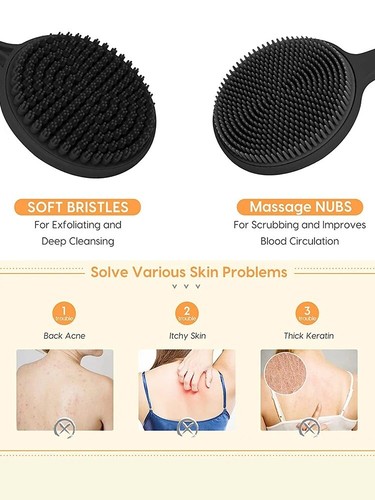 Weiche Rückenbürste für Bad/Dusche, Massagegerät, Peeling, Bad Bürste, Schrubber - Bild 4 von 7