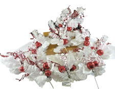 Vintage NOS Early 1990's 9X Christmas Floral Picks Red/White Approx. 16  Long