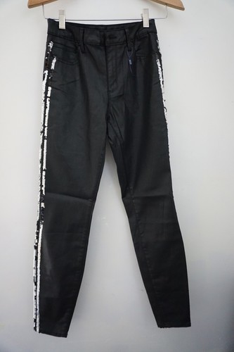 TRACTR BLU Black Shiny Skinny Jeans 