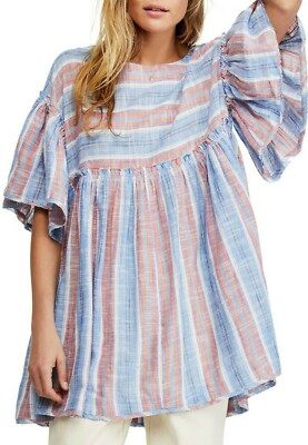 $108 NWT FREE PEOPLE SzXS SUMMER NIGHT SHORT SLEEVE STRIPED