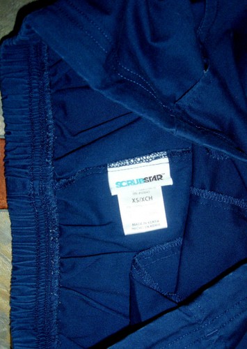 Lot 2 SCRUBSTAR SB Scrubs Navy Blue Elastic Waist Pants XS Ladies Women GUC - Picture 4 of 5