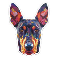 Triangulated Doberman Pinscher Dog Car Bumper Sticker Vinyl Decal