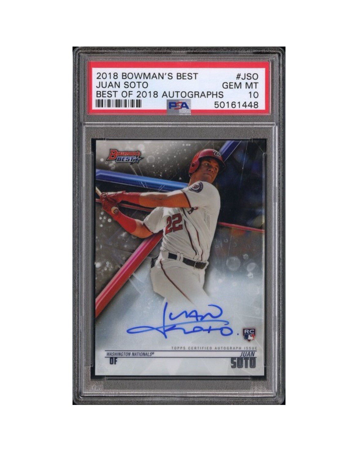 Bowman Baseball 2018 Bowman's Best Juan Soto Rookie Card - PSA 10