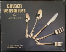 GOLDEN VERSAILLES by Home Concepts set of 50 service for 8 24K Gold Electroplate
