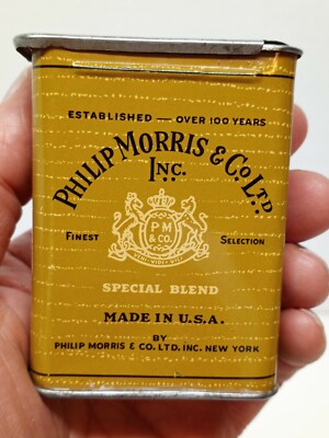 Vintage PHILIP MORRIS & CO LTD CIGARETTE TOBACCO TIN SPECIAL BLEND SMOKING  USA