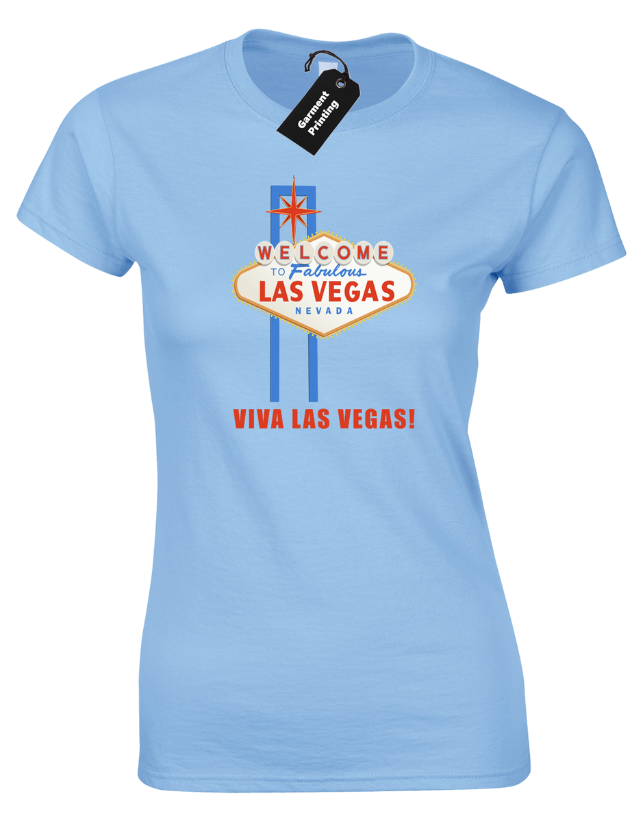 VIVA LAS VEGAS LADIES T-SHIRT COOL ELVIS ICONIC SIGN NEVADA COOL