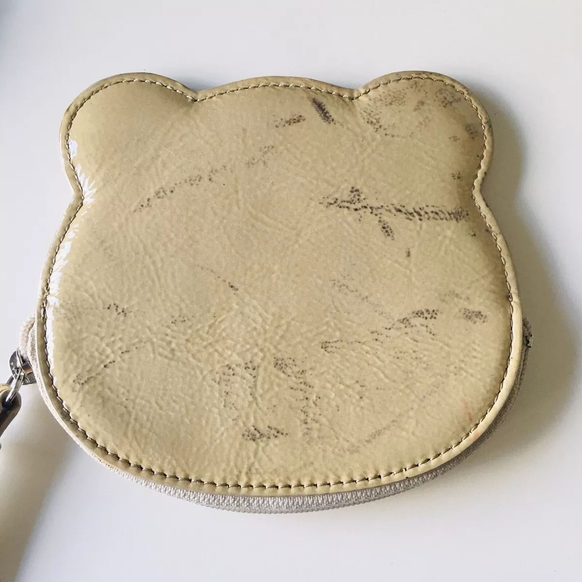Furla Cute Purse Panda Coin Purse Beige Rare Used With Stains