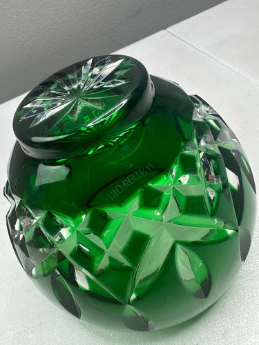 Waterford Lismore Green Votive Small Hand Bowl Cased Crystal 4" Tall - Picture 4 of 11