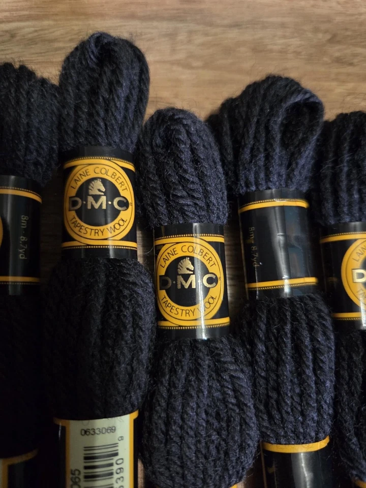 DMC Tapestry Wool 25 SKEINS 8.7 yd 8m NOIR (BLACK) Laine Colbert More Available! - Image 2 of 4