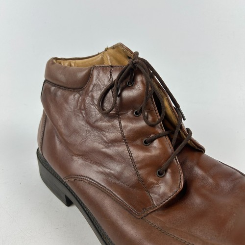 Bostonian Strada Made in Italy Brown Lace Up Boots Size 13 Men's Leather - Picture 14 of 15