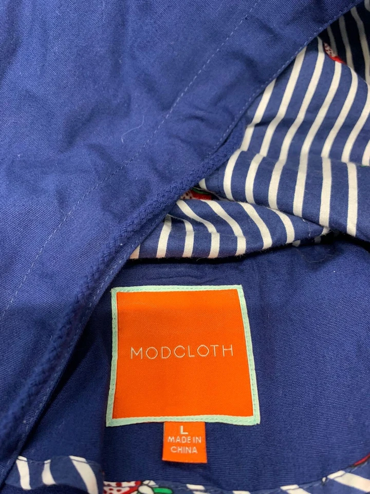 Modcloth Jacket Long Hoodie Blue L Women's A85 - Imagem 4 de 4