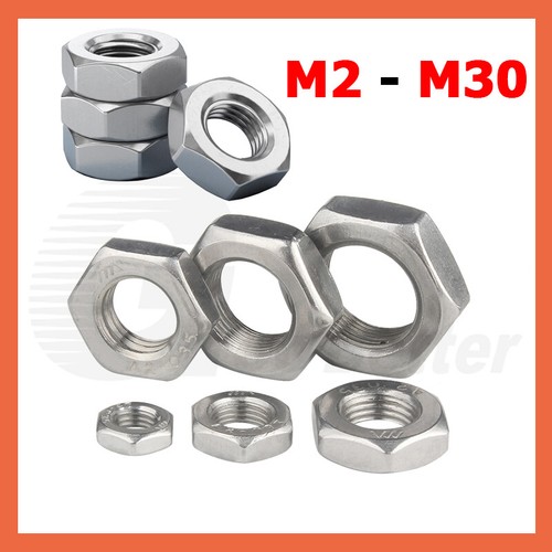 SECHSKANT VOLLMUTTERN A2 EDELSTAHL M2 M2,5 M3 M4 M5 M6 M8 M10 M12 M14 M16-M30