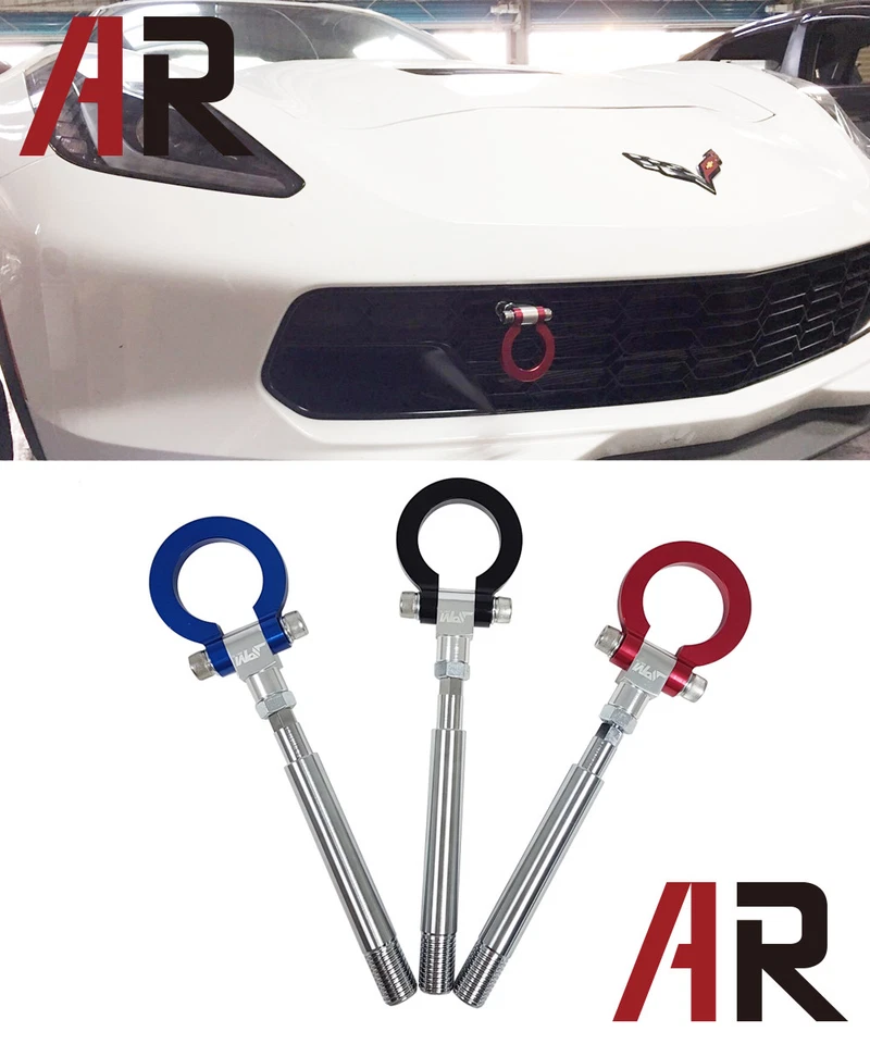 Barra de gancho de remolque delantera de forja de aluminio JPM para Chevy Corvette C7 2014-2017 solo "ROJO" Foto 3 de 3