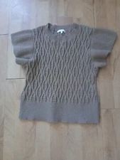 Ces Femme Dark Brown Flutter Sleeve Sweater