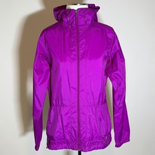 Columbia Purple Lightweight Hooded Windbreaker Jacket Womens Size Small Gorpcore