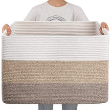 108L Super Large Blanket Basket, 25  x16  x16  108L Rectangle Woven Baskets fo...
