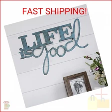 Lavish Home Wall Art - Life is Good Decorative Metal Wall Sign - 3D Word Art Hom