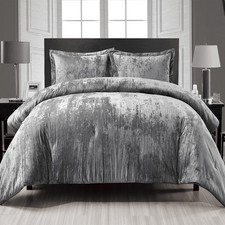 Crinkle Velvet Comforter Set 3 Pieces Grey King Crinkle Velvet Face And Brushed