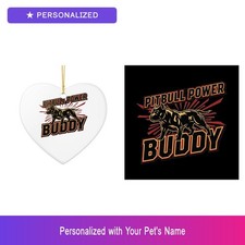 Custom Pitbull Pit Bull Pet Lover Set of 2 Ornament Personalized Name