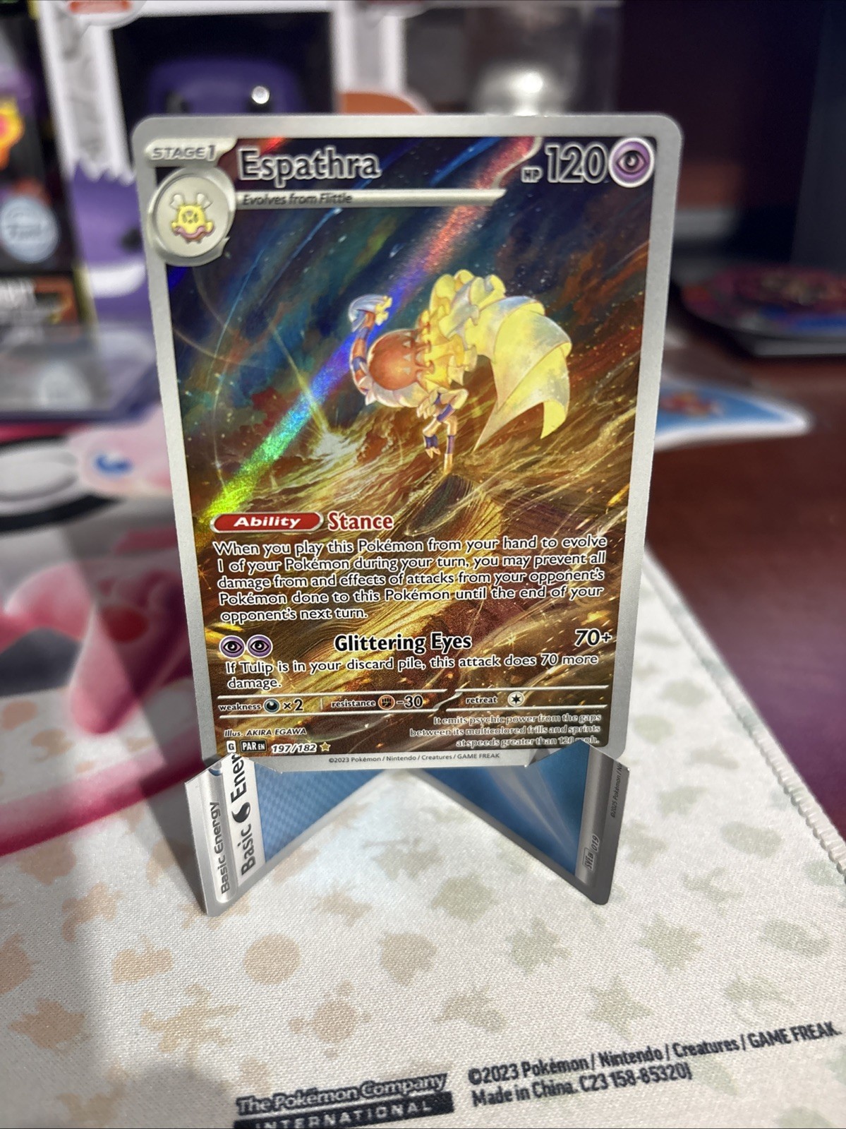 Pokémon TCG Espathra Paradox Rift Holo Card Illustration Rare 197/182