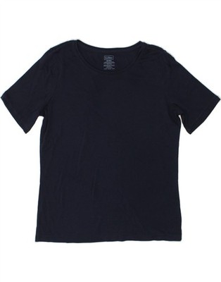 L.L.BEAN Damen T-Shirt Oberteil UK 14 Medium Navy Blau Baumwolle AE09