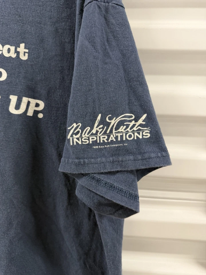 Vintage 2000s Y2K New York Yankees Babe Ruth Never Give Up T Shirt MLB Men’s XL - Image 3 of 4