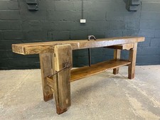 Large French Antique Oak Work Bench, Kitchen Island, Prep Bench