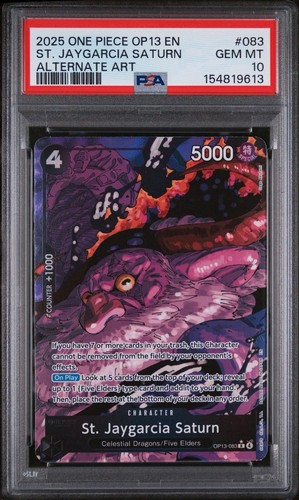 2025 ONE PIECE OP13CARRYING ON HIS WILL  ST. JAYGARCIA SATURN 083 PSA 10