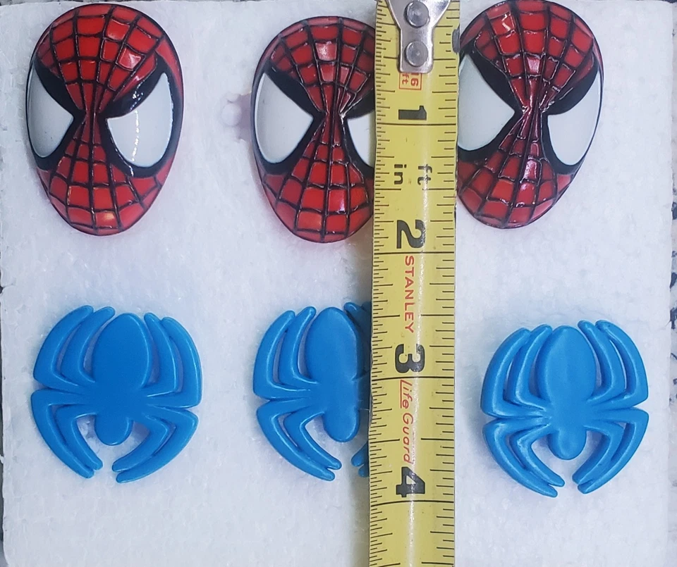 6 anillos de superhéroe Marvel Spider-Man 2004 adorno de pastel fiesta de cumpleaños Foto 3 de 4