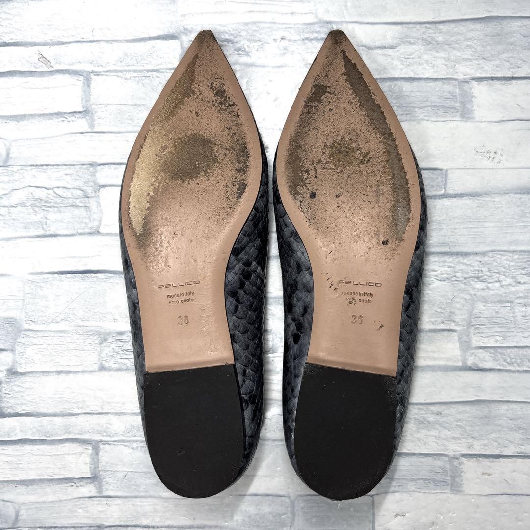 PELLICO Anelli Python flat shoes gray 23cm - image 10