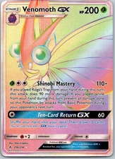 Venomoth GX (Secret) 216/214 SM - Unbroken Bonds - Secret Rare NM Holo