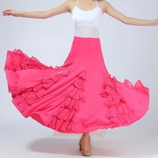 New Women Modern Dance Skirt Long Ruffle Skirts Dance Costume Dress