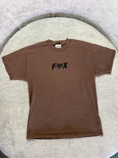 Fox Racing Shirt Mens Medium Brown Big Logo Motocross Graphic Tee