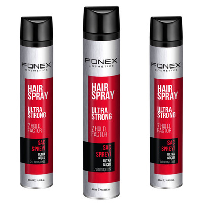 3er Pack Fonex Ultra Strong Haarspray 400 ml   Haarlack für extra starken Halt