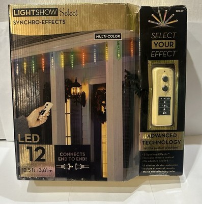 GEMMY  LIGHT SHOW SYNCHRO EFFECTS 12 LED ICICLE LIGHTS & REMOTE