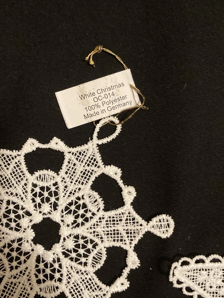 Juego de 3 adornos de encaje blanco - por Heritage Lace - Navidad - NUEVO Foto 3 de 3