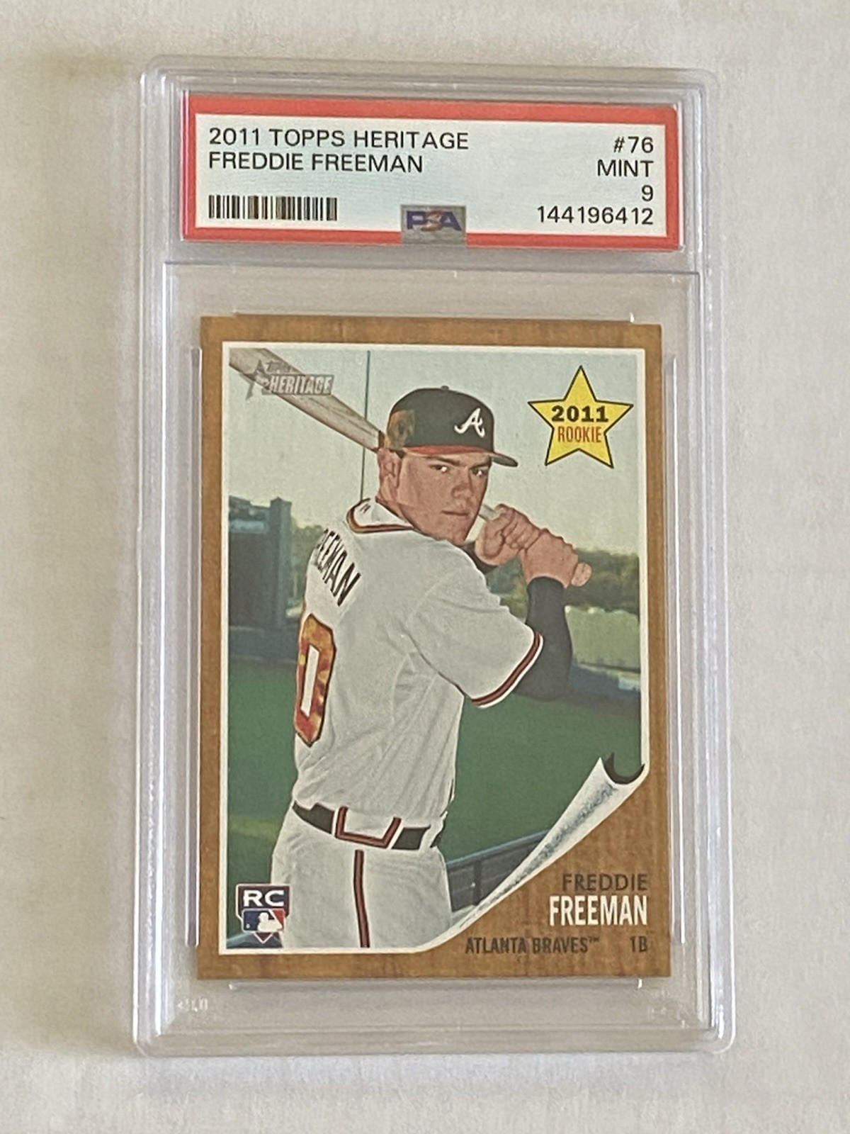2011 Topps Heritage Freddie Freeman Psa 9