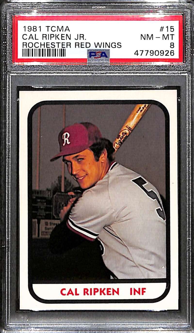 1981 Rochester Red Wings TCMA 15 Cal Ripken Jr. Rookie PSA 8 NM-MT