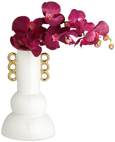 Empress 12" High Shiny White Ceramic Vase - Imagen 7 de 8