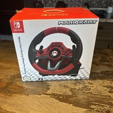 Nintendo Switch Mario Kart Racing Wheel Pro Deluxe Hori NSW-228U W/ Foot Pedals
