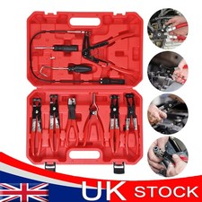 Automotive Flexible Hose Clamp Clip Pliers Set Swivel Jaw Flat Angled Band Tool