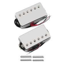 Alnico 5 Guitar Humbucker Pickup 4-Wires Neck+Bridge Pickup Set Chrome Fit LP...