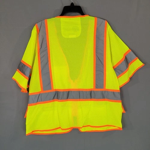 Radwear Men's Hi-Vis Yellow Safety Vest L Reflective Class 3 Ansi Workwear image 6