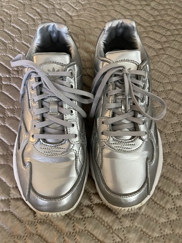 Size 8 - Adidas Falcon Silver Metallic W