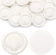 25Pcs Wax Seal Stickers,White Embossed Shell Pattern Self Adhesive Wax Stickers,
