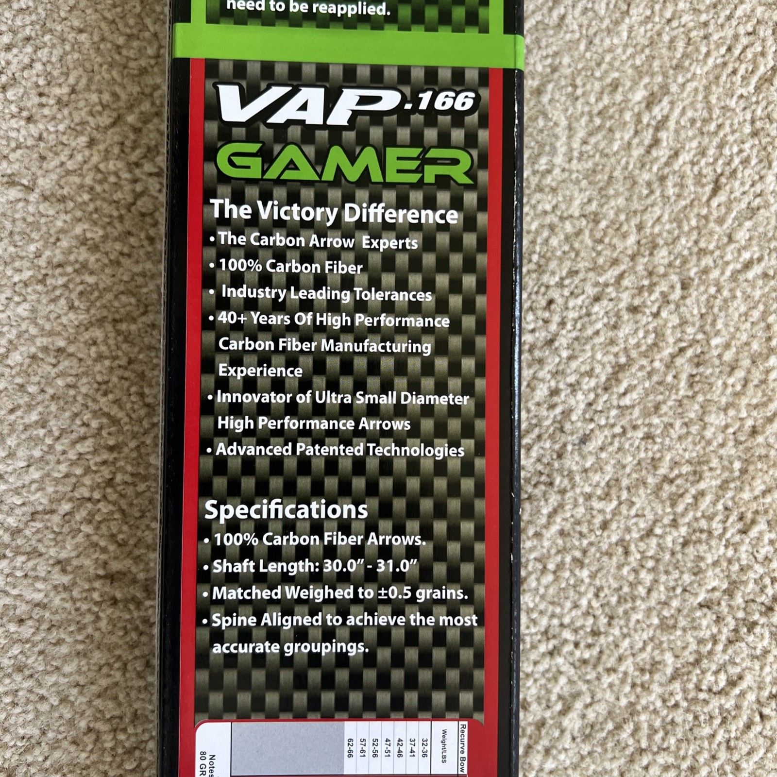 Victory VAP Gamer 500 Spine Fletched - 6 Pack