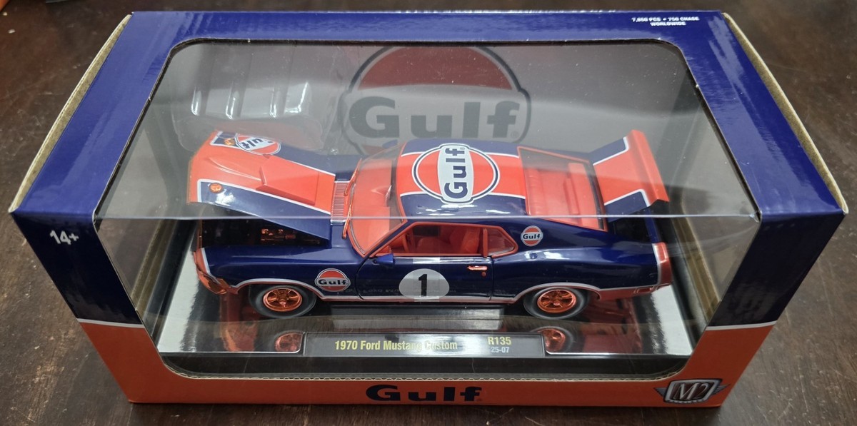 M2 Machines GULF 1970 Ford Mustang Custom Blue/Orange R135 *CHASE