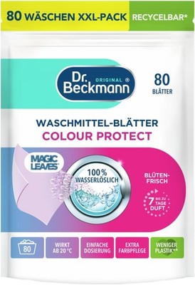 Dr. Beckmann MAGIC LEAVES Waschmittel-Blätter COLOR 80 stück (1er Pack), Weiß 