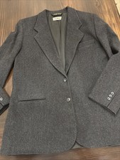 Vtg LL Bean Wool Blazer Women Jacket 14 Gray Lined 1976-1980 Made In USA