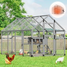 COZIWOW 107'' Outdoor Wooden Chicken Coop Backyard Hen House Fits 6-10 Chickens